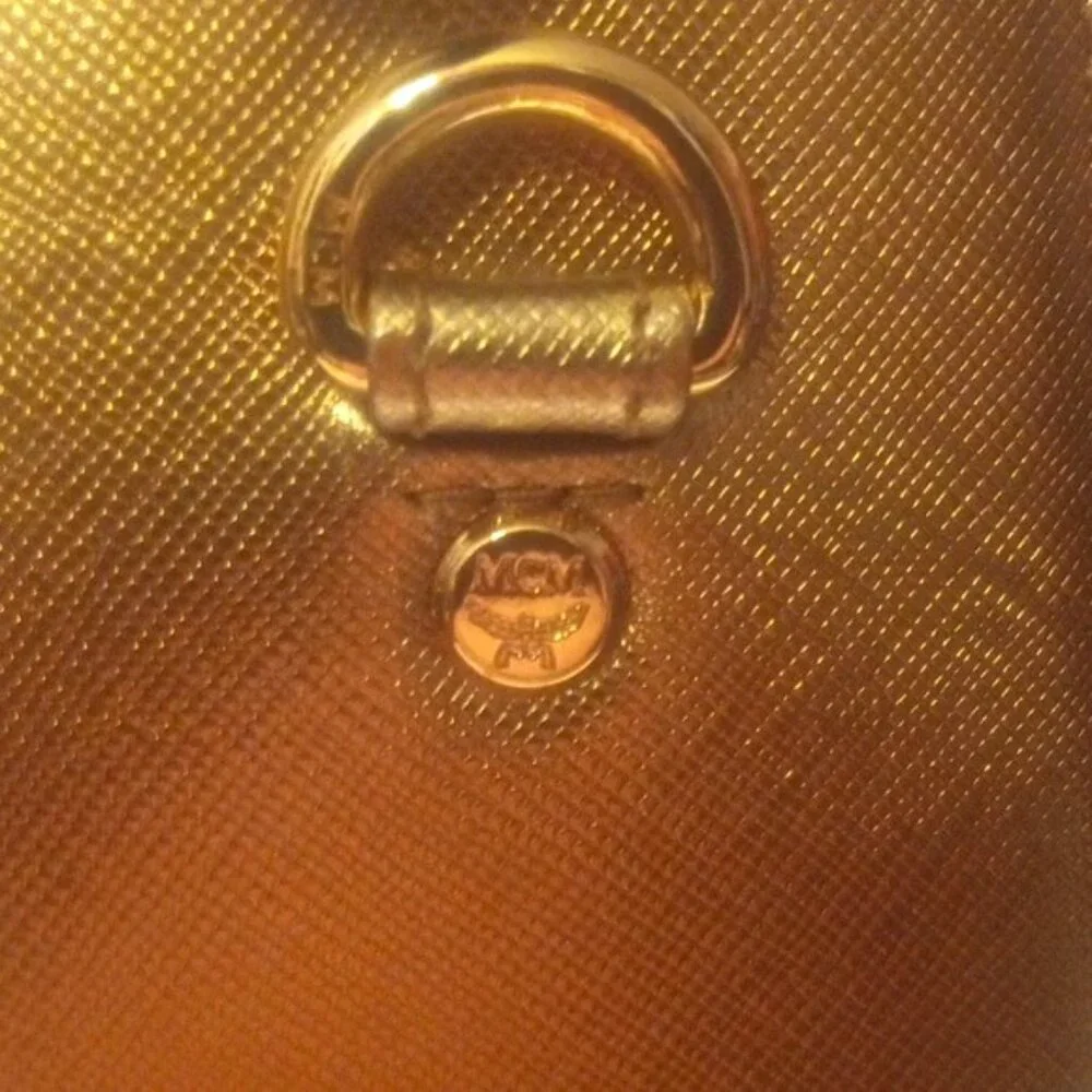 MCM Nuovo Leather Satchel with Crossbody | Gold